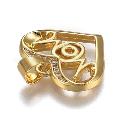 Pendentifs en laiton zircon cubique transparent&nbsp;X-ZIRC-A011-08G