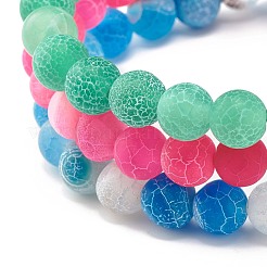 3 Stück natürliches verwittertes Achatperlen-Armband-Set (gefärbt).&nbsp;BJEW-JB07665