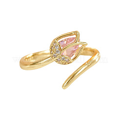 Anillos abiertos de latón con micro pavé de circonita cúbica&nbsp;FS-WG4357C-02
