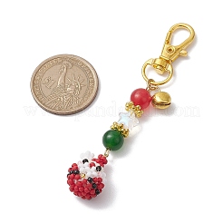 Decorazioni pendenti con perline di vetro fatte a mano con Babbo Natale e cervi&nbsp;HJEW-MZ00068