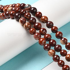 Fili di perline di diaspro rosso naturale in pelle di serpente&nbsp;X-G-H298-A02-02