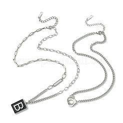 304 Edelstahl Emaille Kettenhalsketten&nbsp;NJEW-M078-07P