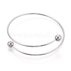 Fabrication de bracelets manchettes réglables en fil d'acier inoxydable 304&nbsp;MAK-WH20002-01C-P