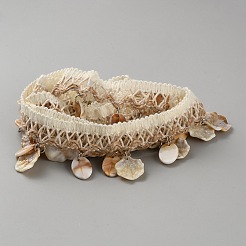 Spitzenband aus Baumwolle mit Fransen im Ethno-Stil&nbsp;OCOR-WH0100-35D-01