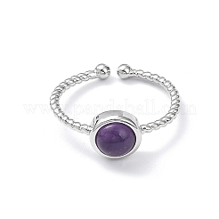 Anillos del manguito de amatista natural&nbsp;RJEW-E074-01P-03