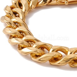 Pulsera de cadena de eslabones de acero inoxidable 304 con baño de iones (IP) y cristales de imitación para mujer.&nbsp;BJEW-E107-02G