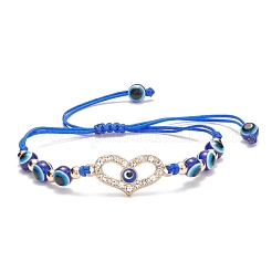 Braccialetto di perline intrecciate in resina malocchio&nbsp;BJEW-JB08408
