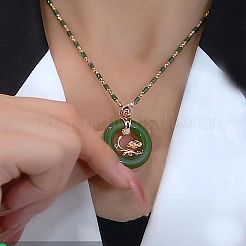 Ring Harz Imitation Jade Anhänger Halsketten für Frauen&nbsp;FS-WGD4B73-01