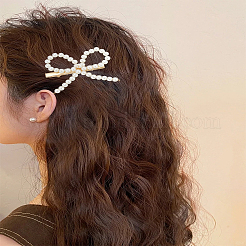 4 weiße Haarspangen aus Eisen mit Schleife&nbsp;PHAR-LP0002-40
