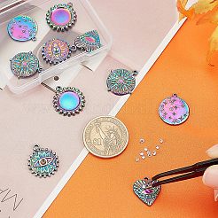 10 pz 5 cabochon di strass pendenti in acciaio inossidabile 304&nbsp;STAS-UN0031-94