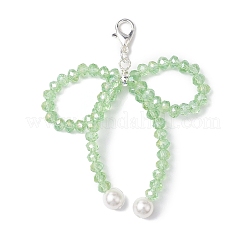 4 pezzo di perle con conchiglia bowknot e decorazioni pendenti in vetro&nbsp;HJEW-TA00201