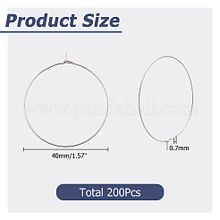 200 pz 316 acciaio chirurgico inossidabile orecchini a cerchio&nbsp;STAS-HS0001-26A