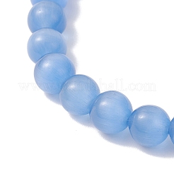 Braccialetti elastici con ciondoli a forma di occhio di gatto&nbsp;BJEW-JB12464-01