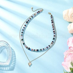 Pendentif en forme de cœur en alliage&nbsp;NJEW-JN05529-01