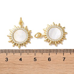 Pendenti in zirconi cubici trasparenti in micro pavè di ottone&nbsp;KK-B083-36C-G
