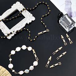8 pz fermaglio per cinturino per orologio in ottone con fiocco e zirconi cubici trasparenti&nbsp;ZIRC-PH0001-55G