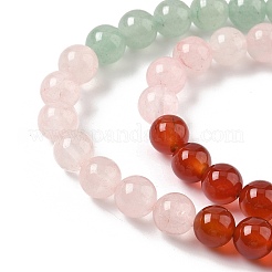 Chakra natürliche gelbe Jade & Bergkristall & grüner Aventurin & Rosenquarz & Karneol & Sodalith & Amethyst Perlenstränge&nbsp;G-NH0002-E03-6mm