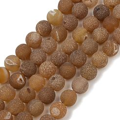 Natürliche druzy Achat Perlen Stränge&nbsp;G-NH0024-A03-8mm
