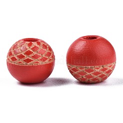 Bemalte Naturholzperlen&nbsp;WOOD-S057-072N
