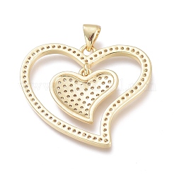 Pendentifs en laiton zircon cubique transparent&nbsp;KK-O-127-25G