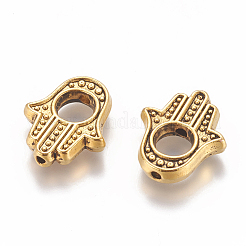 Perline in lega stile tibetano&nbsp;TIBEB-LF0265YKG-AG-FF