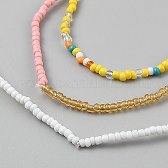 3 Stück Taillenkette aus Glasperlen in 3 Farben&nbsp;SEED-WH20816-001B