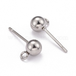 Nicht anlaufend 40 Stück 4 Stile 202 Edelstahl Kugel Ohrstecker Zubehörse&nbsp;STAS-LS0001-13P