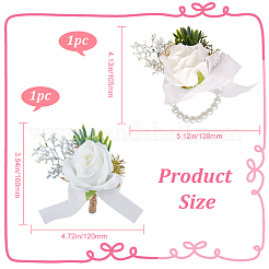 2 pieza de 2 estilos de tela de seda de imitación de flores para boutonniere y ramillete de muñeca&nbsp;AJEW-CP0005-81