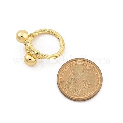 Bagues ouvertes en laiton plaqué or avec micro pavé de zircones cubiques transparentes pour femmes&nbsp;RJEW-M028-99G