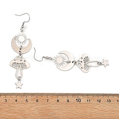 Orecchini pendenti da donna in ottone celeste e acciaio inossidabile 304&nbsp;EJEW-JE07346-02