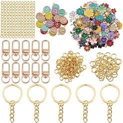 Kits de accesorios para llaveros de letras y flores (DIY)&nbsp;DIY-BM0002-22