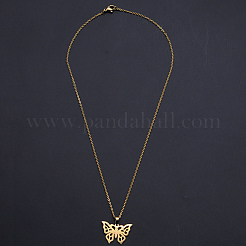 201 colliers pendentifs en acier inoxydable&nbsp;NJEW-S105-JN709-45-2