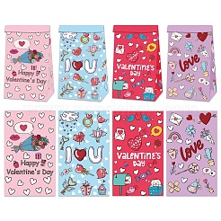 12 pz 4 stili San Valentino cuore carta stampata caramelle regalo favore imballaggio borse&nbsp;PW-WGEDDC1-01