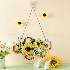 Fensterbrett aus gebeiztem Acryl mit Eisenkette und Haken&nbsp;HJEW-WH0036-82A