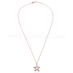 925 Halskette mit Sternanhänger aus Sterlingsilber mit Strass&nbsp;TS-N264-RG