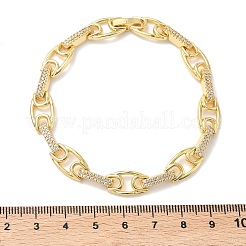 Armband aus ovalen Gliederketten mit klaren Zirkonia&nbsp;BJEW-G773-04G