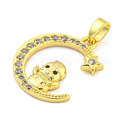 Pendenti in zirconi cubici trasparenti in micro pavè di ottone&nbsp;FIND-Z044-03E