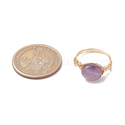 Ovale natürliche Amethyst & Amazonit & Rosenquarz & Citrin Fingerringe&nbsp;GG-CJ22AE-G