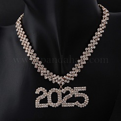 Colliers pendentifs en laiton avec strass en cristal pour femmes&nbsp;NJEW-Q005-01G