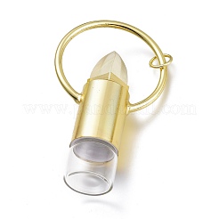 Colgantes de botellas de perfume de piedras preciosas mixtas naturales facetadas en forma de lápiz labial&nbsp;G-I298-02G
