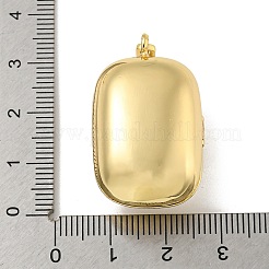 Medaillon-Anhänger aus Messing mit Zirkonia&nbsp;KK-N254-93G-G