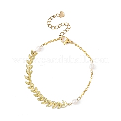 Gliederarmbänder aus natürlichen Süßwasser-Zuchtperlen&nbsp;BJEW-JB12857-01