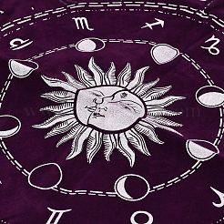 Quadratisches Tarot-Tuch aus Polyester mit Tierkreiszeichen&nbsp;AJEW-P131-01