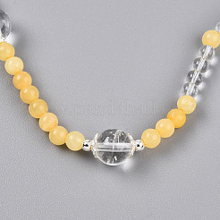Runde Wickelarmbänder aus natürlichen Süßwasserperlen und Quarzkristallen für Damen&nbsp;BJEW-T022-11
