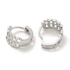 Boucles d'oreilles créoles en laiton en forme de chaîne&nbsp;EJEW-L211-009A-P