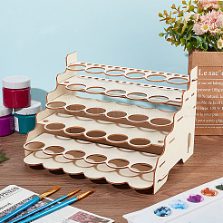 5-Schicht-Holz-Bastelfarbe und Brash-Rack&nbsp;DIY-WH0401-05