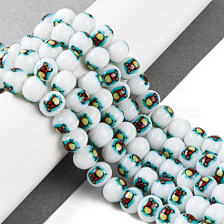 Impresión de cuentas de vidrio para hacer collares y pulseras.&nbsp;GLAA-B020-02A-06
