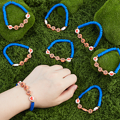24 bracelet extensible en perles heishi en argile polymère&nbsp;BJEW-DC00017