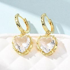 Valentinstag-Herzohrringe aus Messing und Glas&nbsp;EJEW-Z164-23G-03