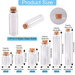 12 Stück 6 Stile Glasflasche&nbsp;CON-TA0001-09
